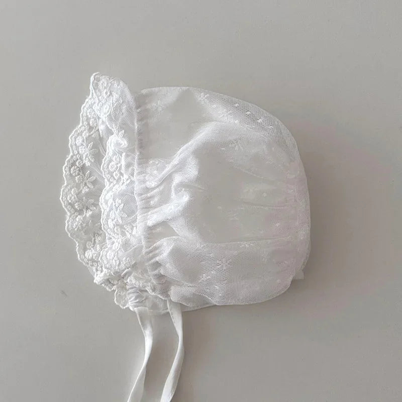 Baby Girl Lace Bonnet Newborn Baptism Hat 0-6 Months