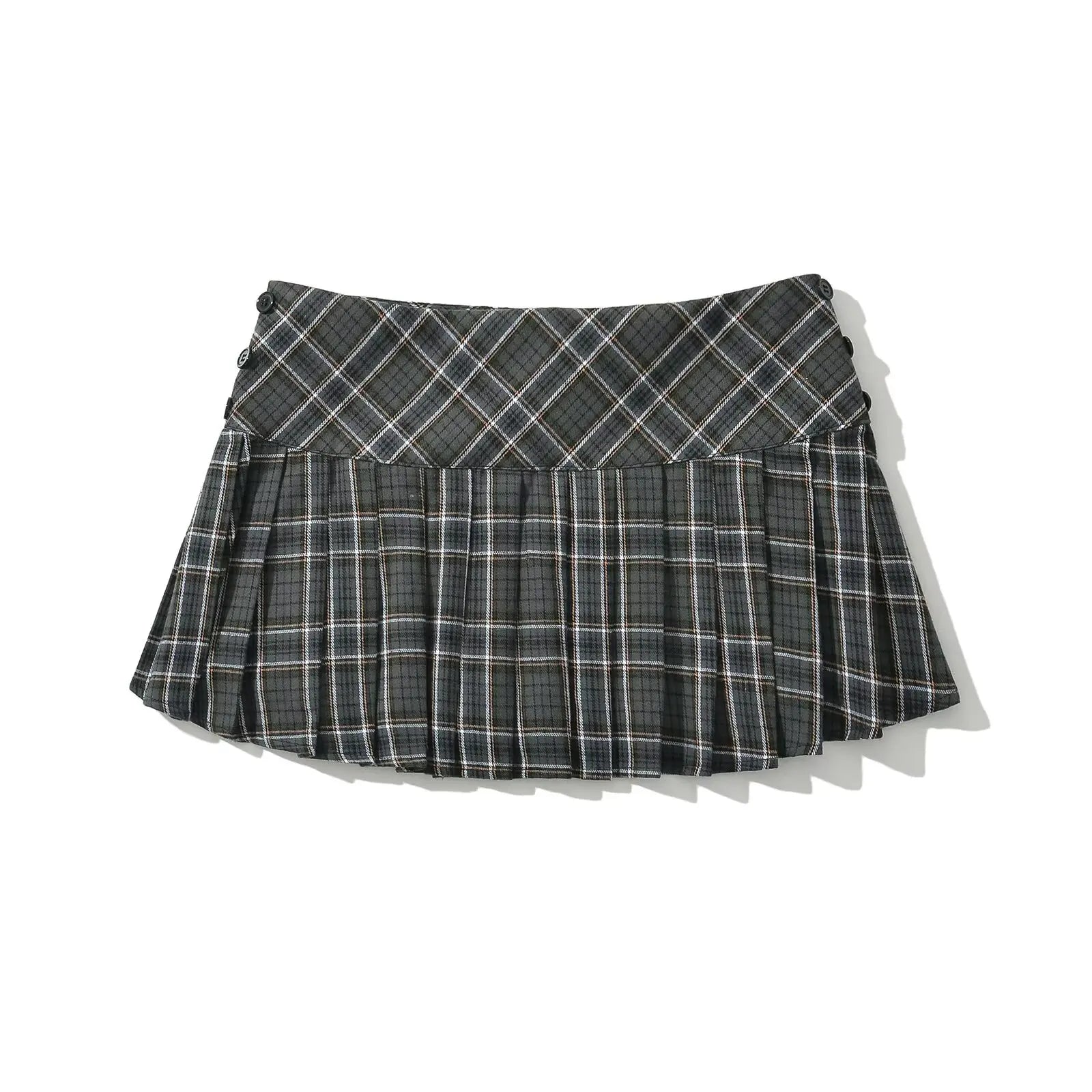 Women Y2K Plaid Pleated Mini Skirt Vintage Preppy Style Summer Skirt
