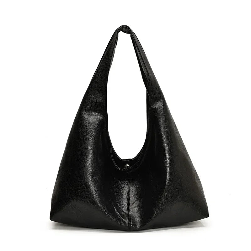 Women PU Leather Hobo Underarm Bag Large Capacity Shoulder Tote Y2K Handbag