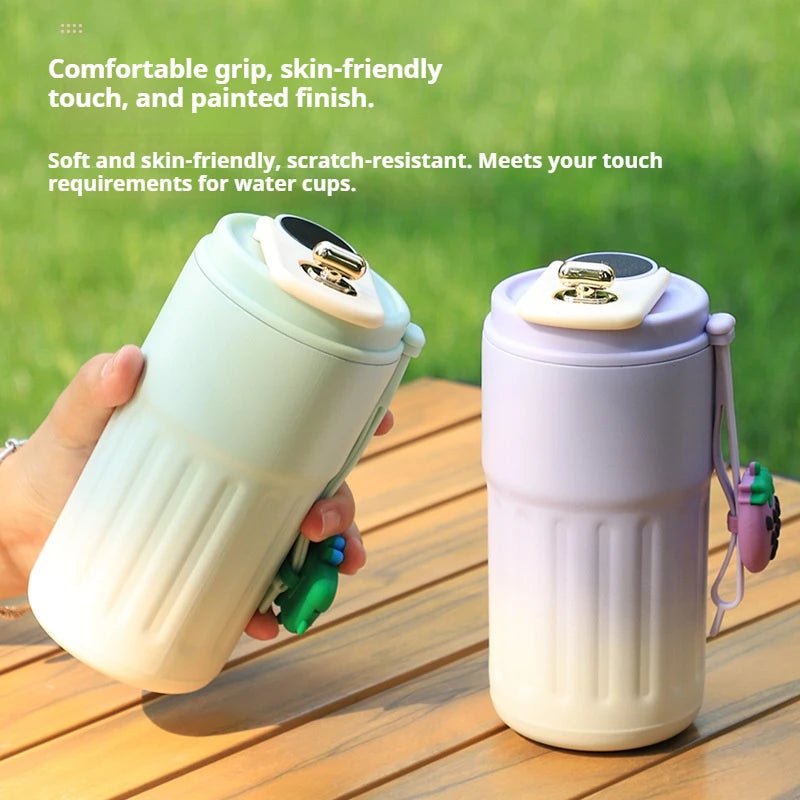 Smart Temperature Display Water Bottle 450ml – Stainless Steel Insulated Coffee Cup with LED Touch Screen