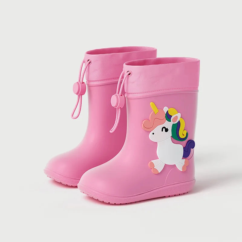 Kids Dinosaur Rain Boots Waterproof Non Slip Cartoon Rubber Shoes