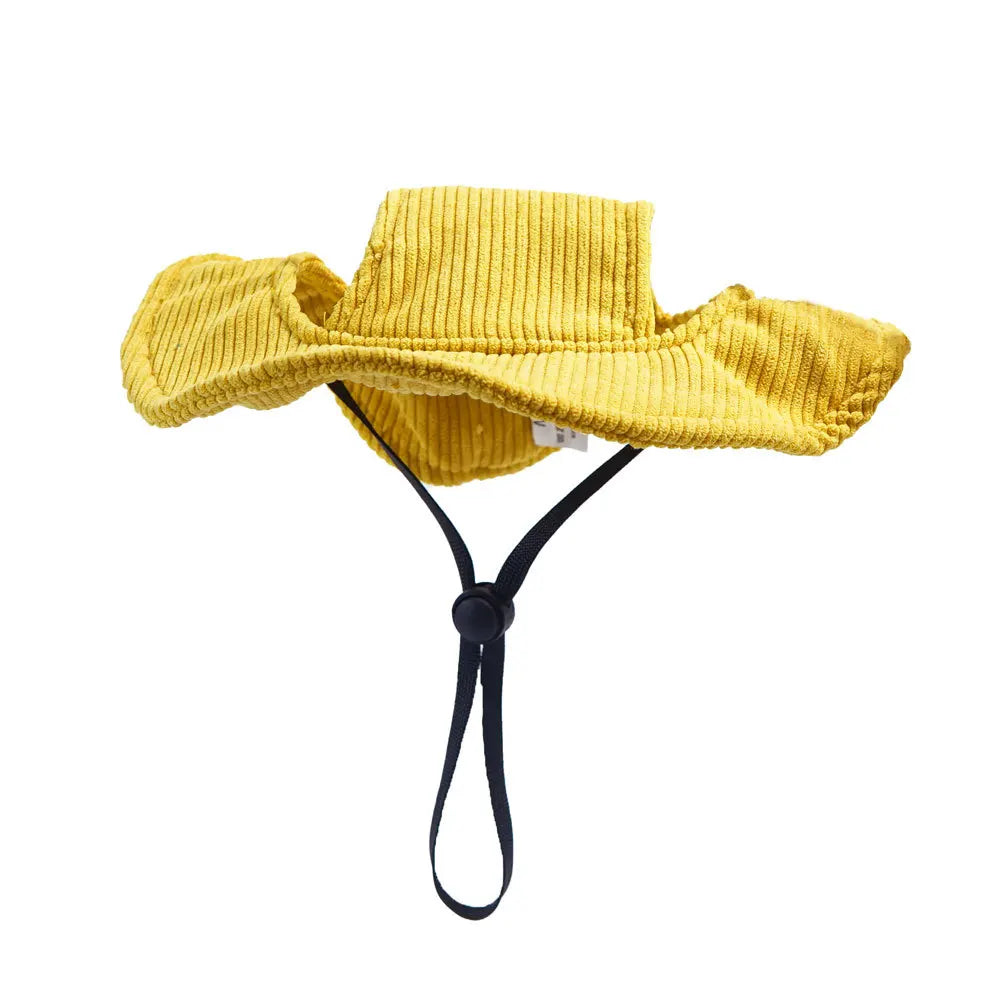 Adjustable Corduroy Dog Baseball Cap Sun Hat for Small Large Dogs
