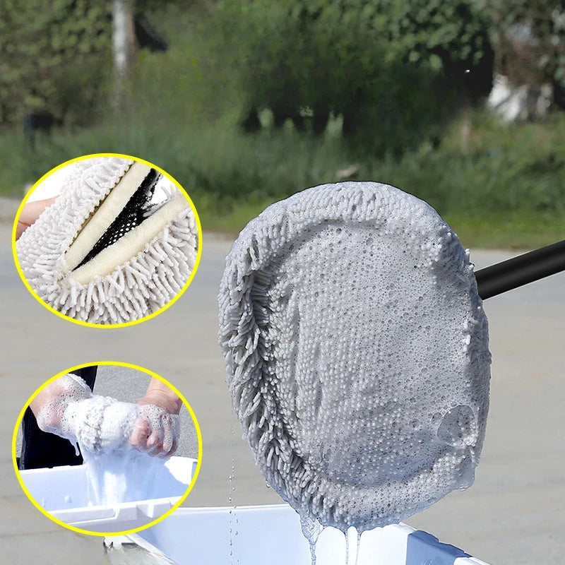 Telescopic Car Wash Brush – 360° Rotating Mop with Long Handle for Easy Car Cleaning