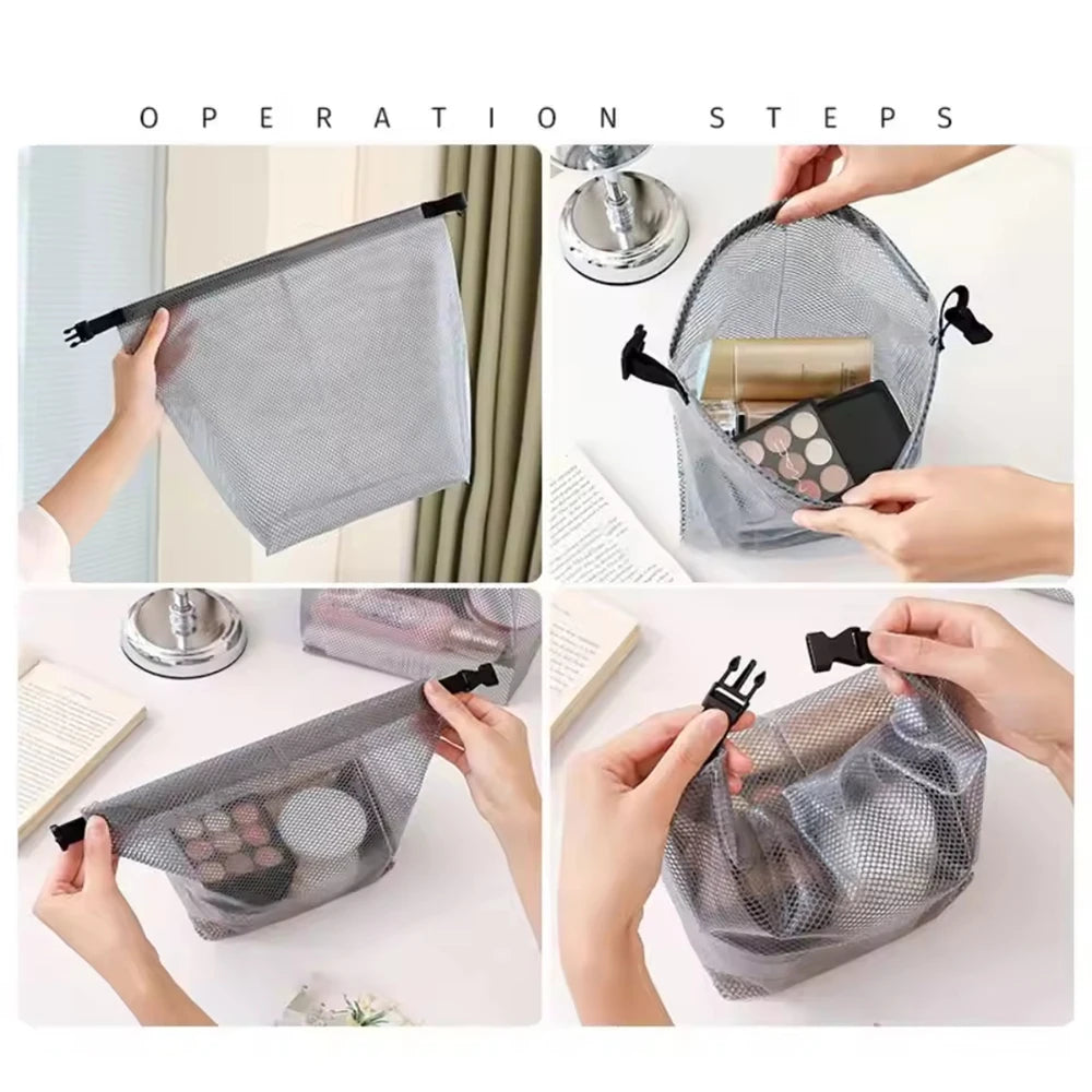 Travel Makeup Storage Bag Large Capacity Waterproof Cosmetic Organizer Handheld Toiletry Bag