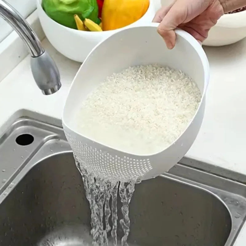 1PC- Silicone Colander Rice Bowl Drain Basket
