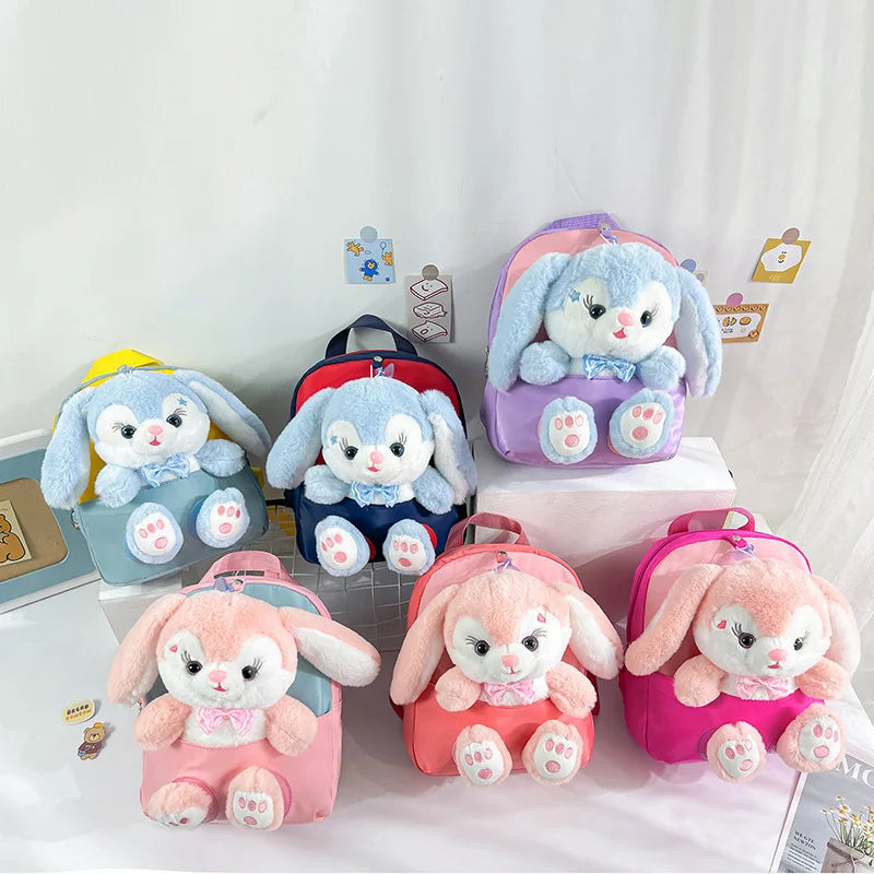 Kids 3D Plush Rabbit Backpack Cute Cartoon Preschool School Bag
