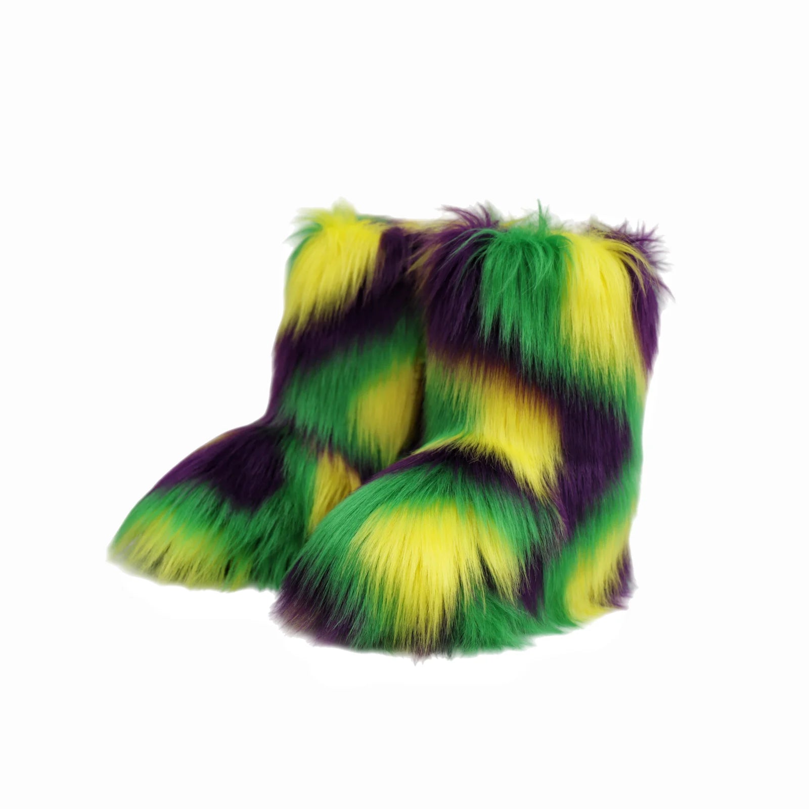 Women Fur Snow Boots Warm Mid Calf Winter Shoes