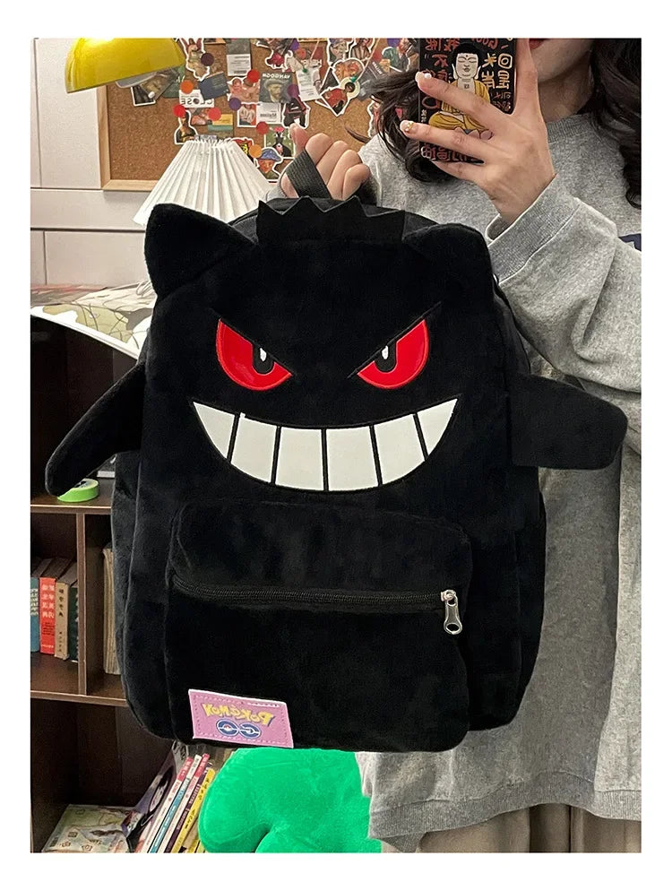 Cute Purple Ghost Cartoon Backpack Large Kawaii Storage Bag