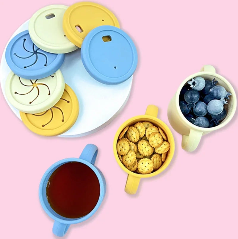 Silicone Baby Feeding Set Suction Plate Bowl Straw Cup