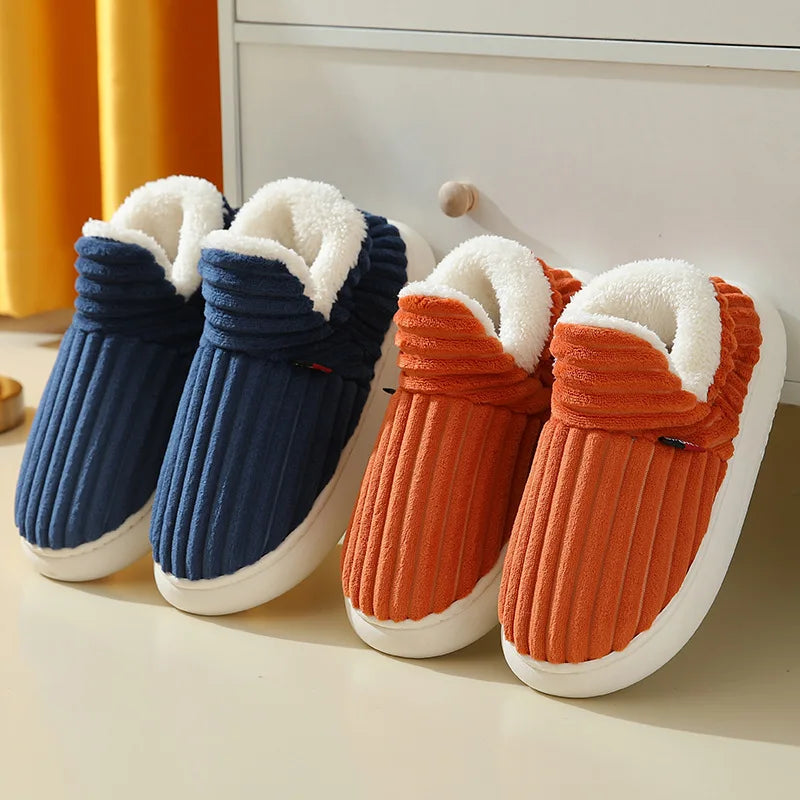 Cozy Plush Slippers Warm Fleece Lined Indoor House Shoes Soft Comfortable Winter Slippers for Men Women