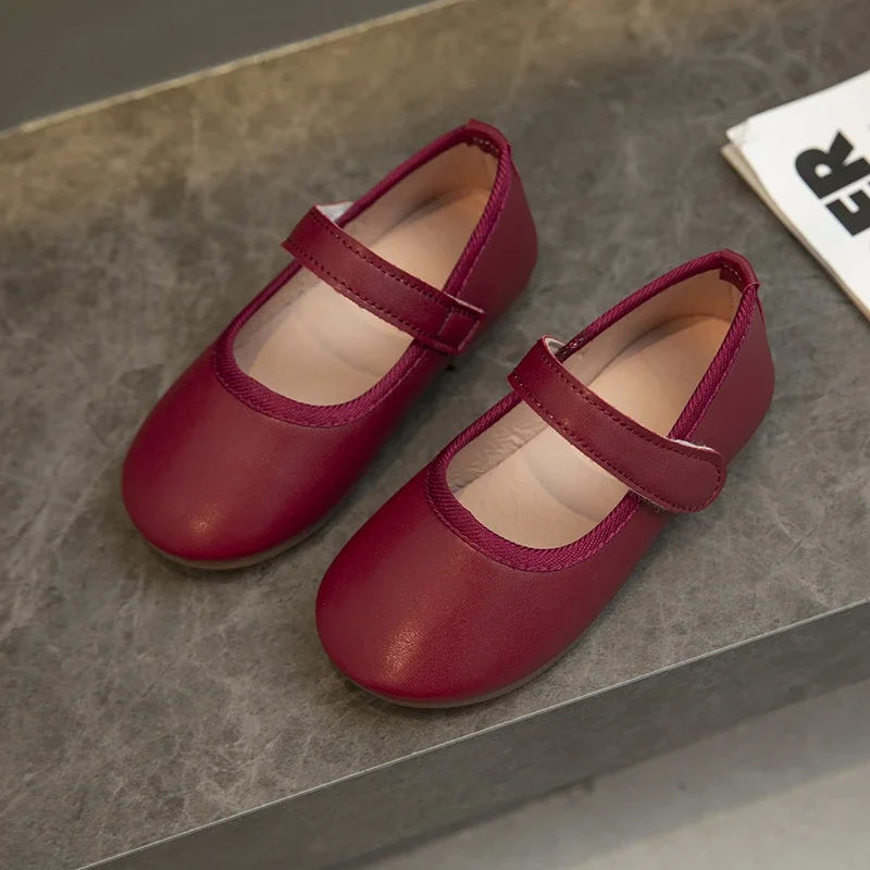 Girls Mary Jane Flats Soft Leather Princess Shoes for Toddlers & Kids