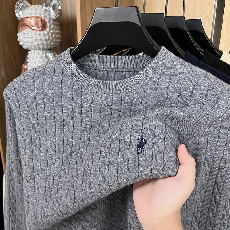 Women Embroidered Knit Sweater Long Sleeve Solid Color Spring Autumn Pullover Top