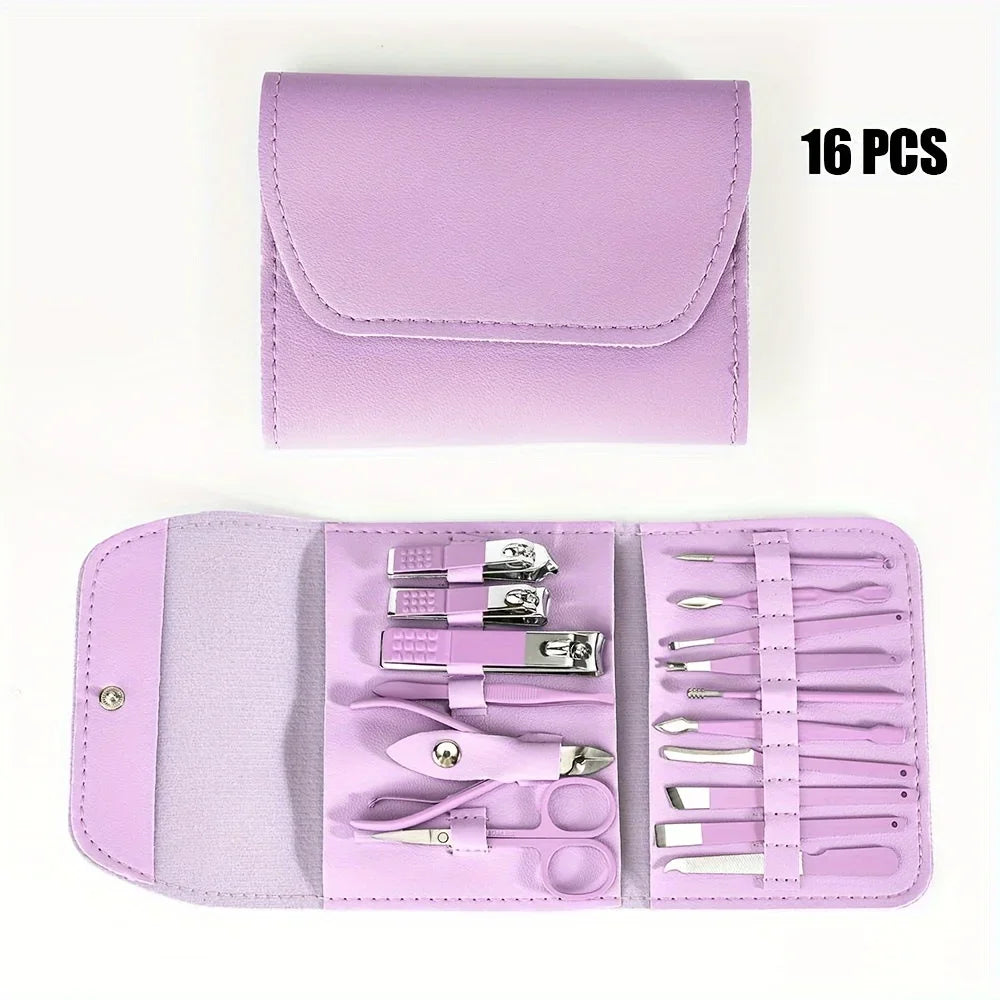 16Pcs Professional Nail Clippers and Cuticle Nippers Set