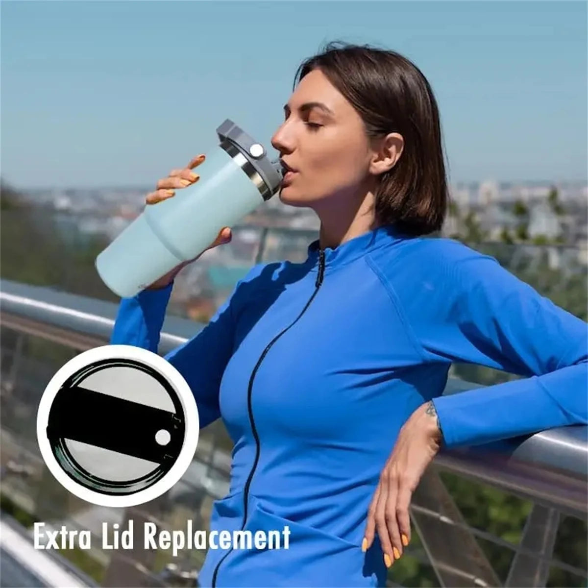 Insulated Stainless Steel Tumbler with Handle – Leakproof Travel Coffee Cup for Gym, Office & Outdoor