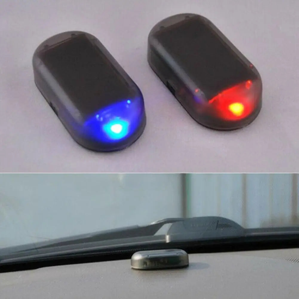 Solar Car Anti-Theft LED Light – Fake Security Alarm Flashing Warning Light for Dashboard