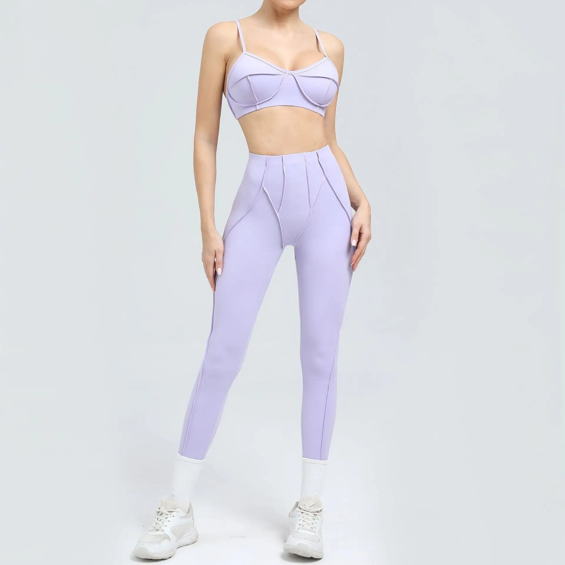 Women Seamless Yoga Set High Waist Hip Lifting Gym Sports Bra & Leggings Suit