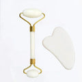Natural Jade Roller Gua Sha Face Neck Massager Stone Spa Lifting Tool Set