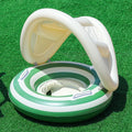 Retro Striped Inflatable Swim Ring with Handles