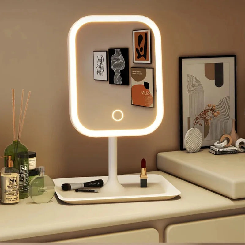 Rechargeable LED Vanity Mirror Touch Control Dimmable Portable Cosmetic Mirror