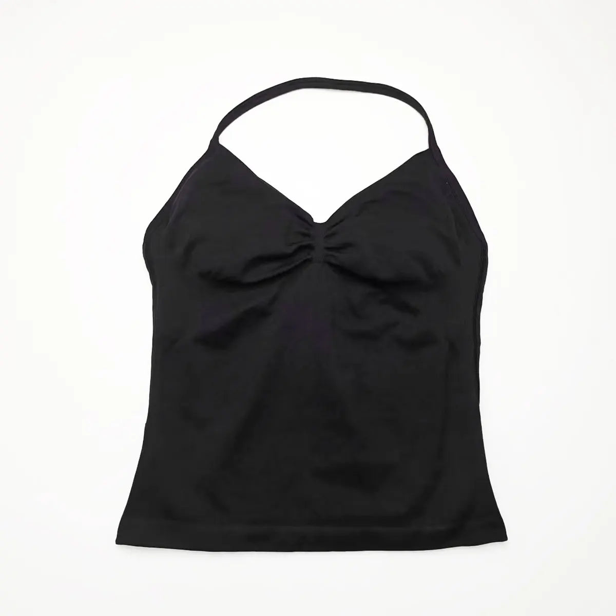 Longline Strappy Yoga Top Women Built In Bra Gym Fitness Halter Vest