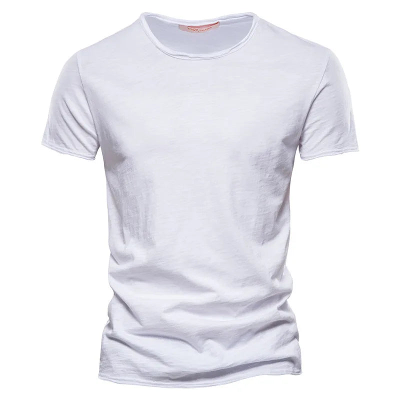 Men Cotton T Shirt Soft Casual Summer O Neck Short Sleeve Fitness Basic Tee