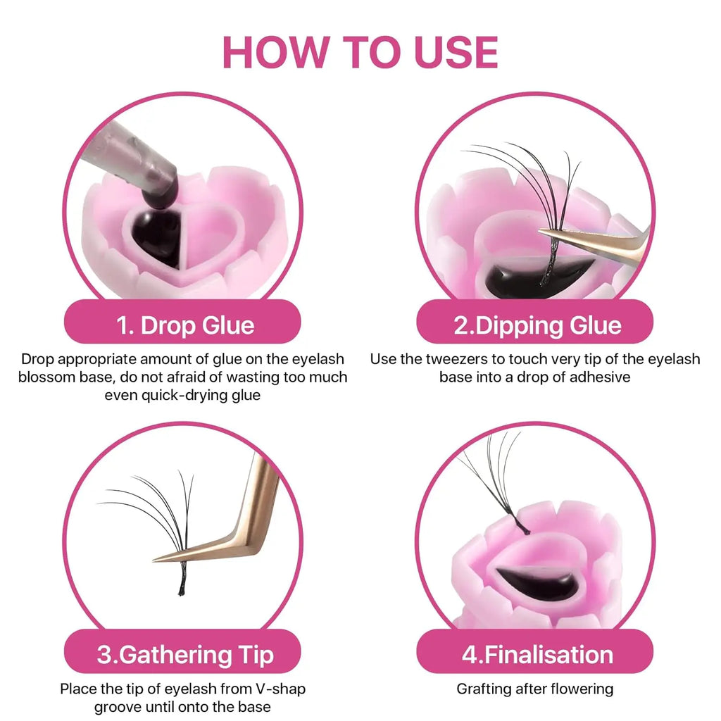 Disposable Glue Ring Cup – Eyelash Extension Adhesive Holder Finger Ring for Lash Artists