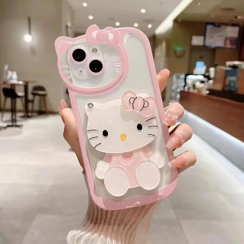 Hello Kitty Cute Cosmetic Mirror iPhone Case