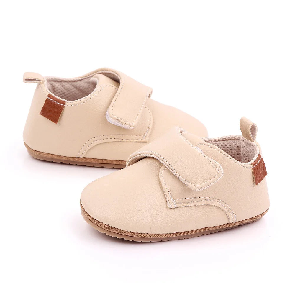 Newborn Baby Leather Shoes Anti Slip Rubber Sole First Walker Moccasins