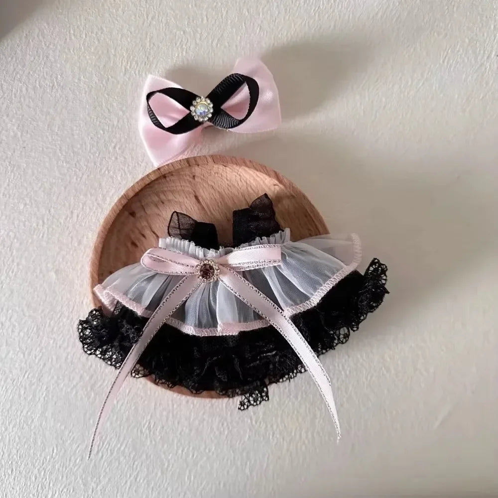 Labubu 17cm Kpop Princess Outfit Set with Pink Bow