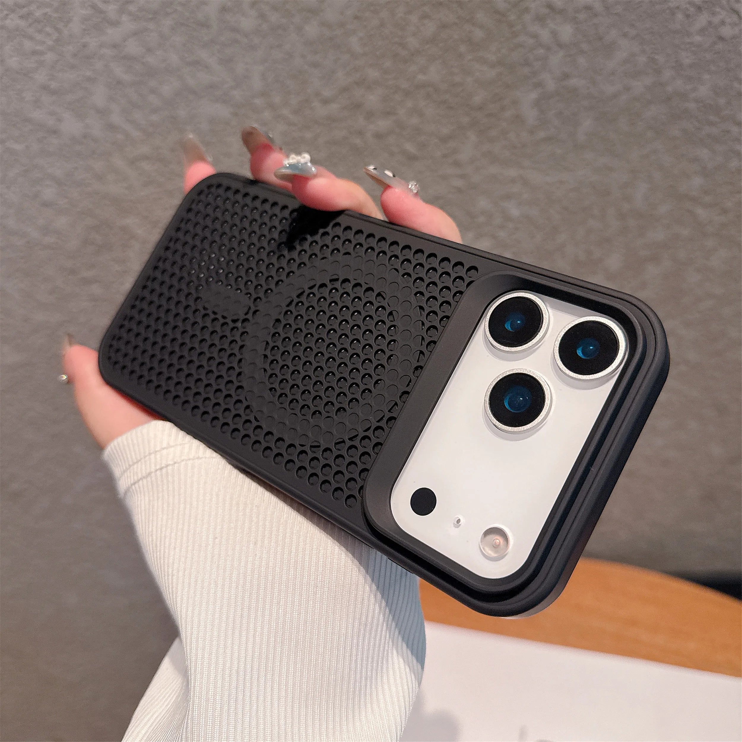 Breathable Mesh Heat Dissipation Magnetic iPhone Case