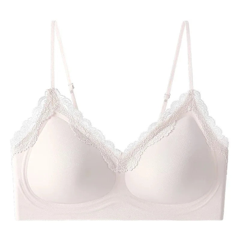 Women Seamless Lace Bralette Thin Strap Jelly Strip Vest Bra Sexy Underwear