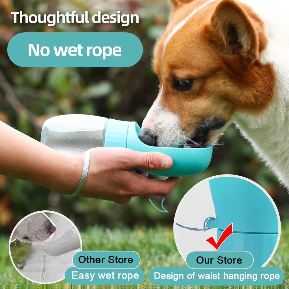 Portable Dog Water Bottle with Bowl 300/500ml Pet Travel Drinking Dispenser
