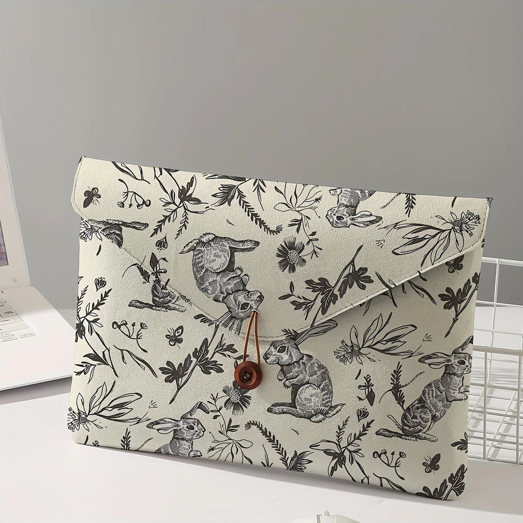Rabbit Print Laptop Sleeve Soft Protective Bag Tablet Storage Case Cute Cover