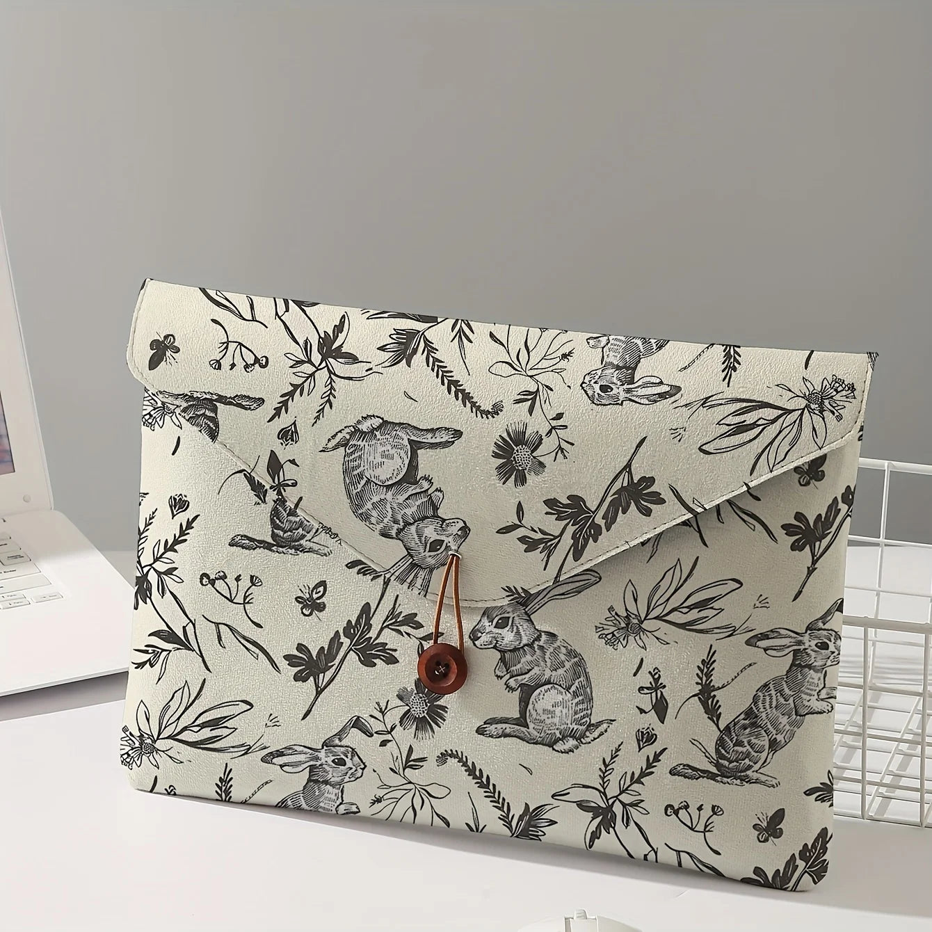 Rabbit Print Laptop Sleeve Soft Protective Bag Tablet Storage Case Cute Cover