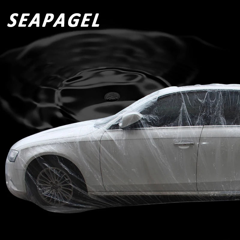 Disposable Waterproof Car Cover PE – Universal Elastic Dust Rain Protection Auto Cover