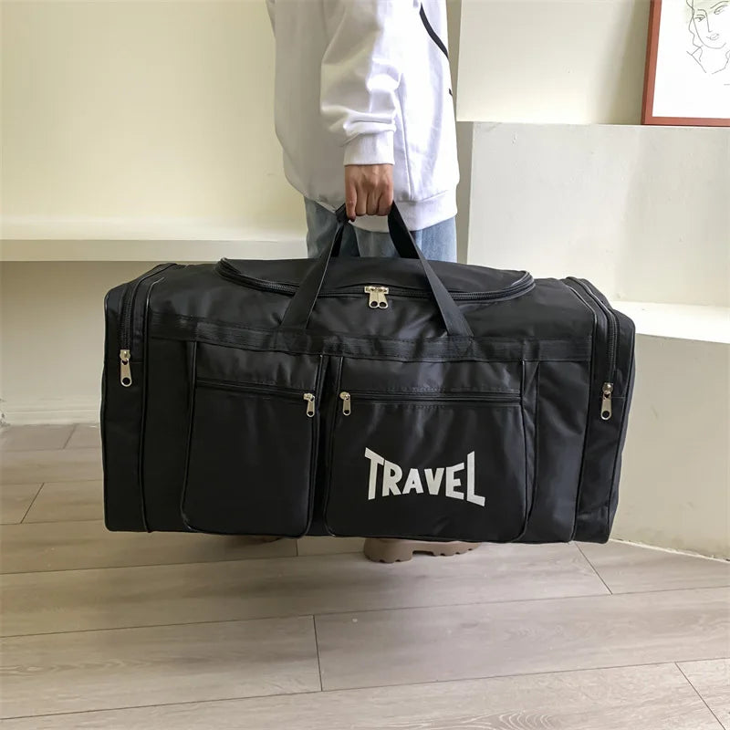 Foldable Travel Gym Bag Large Capacity Waterproof Duffel Bag Multi-Compartment Luggage