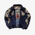 Dragon Bomber Jacket Y2K Fleece Zipper Coat