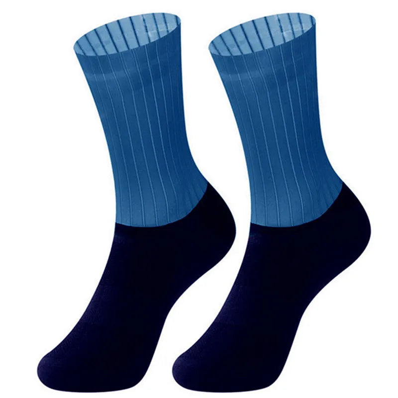 Aero Silicone Anti Slip Cycling Socks Men Breathable Running Bike Socks