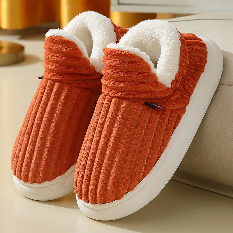 Cozy Plush Slippers Warm Fleece Lined Indoor House Shoes Soft Comfortable Winter Slippers for Men Women