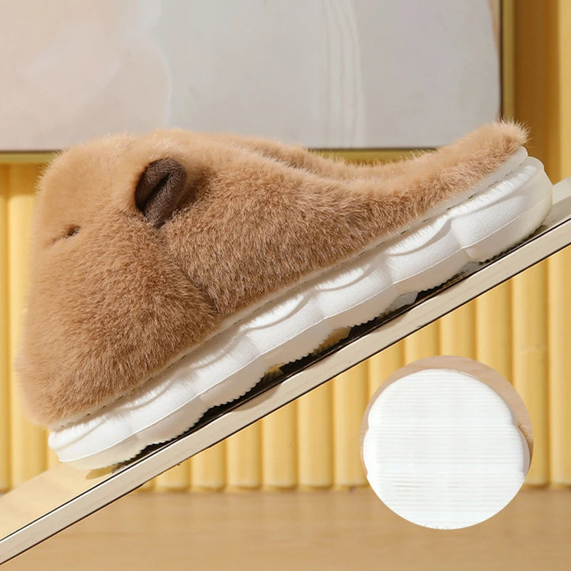 Women Capybara Cotton Slippers Warm Soft Sole Non Slip Home Slides