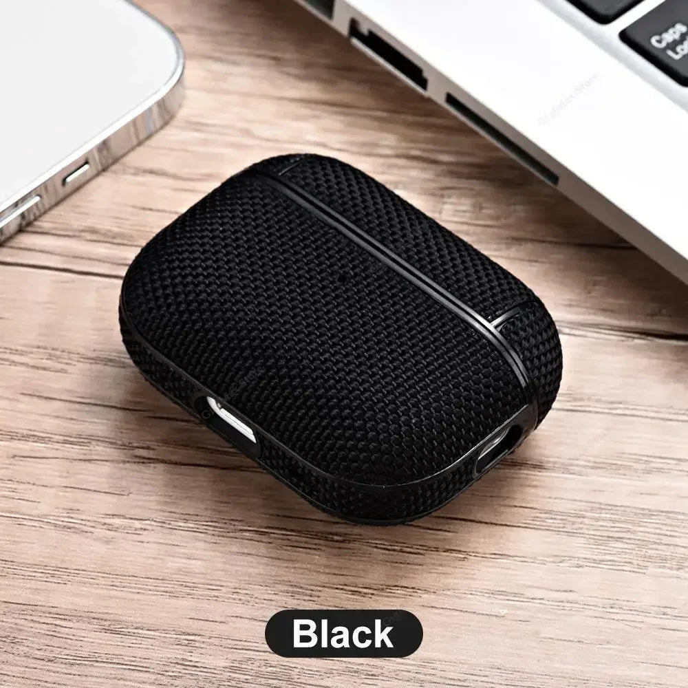Shockproof Fabric AirPods Case Cover with Carabiner for AirPods 4 3 Pro 2 Protective Wireless Charging Earbuds Case