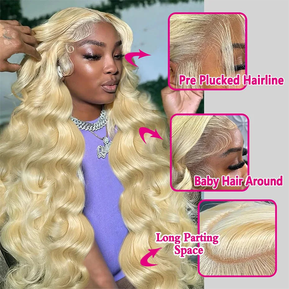 613 Blonde Body Wave Wig – HD Lace Front Human Hair Wig (13x6 Pre Plucked)