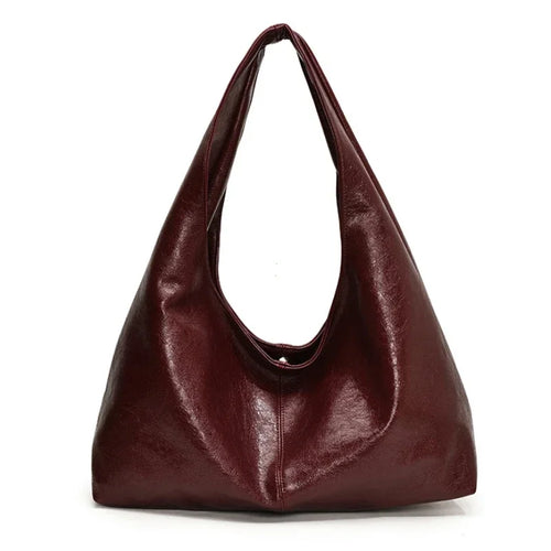 Women PU Leather Hobo Underarm Bag Large Capacity Shoulder Tote Y2K Handbag