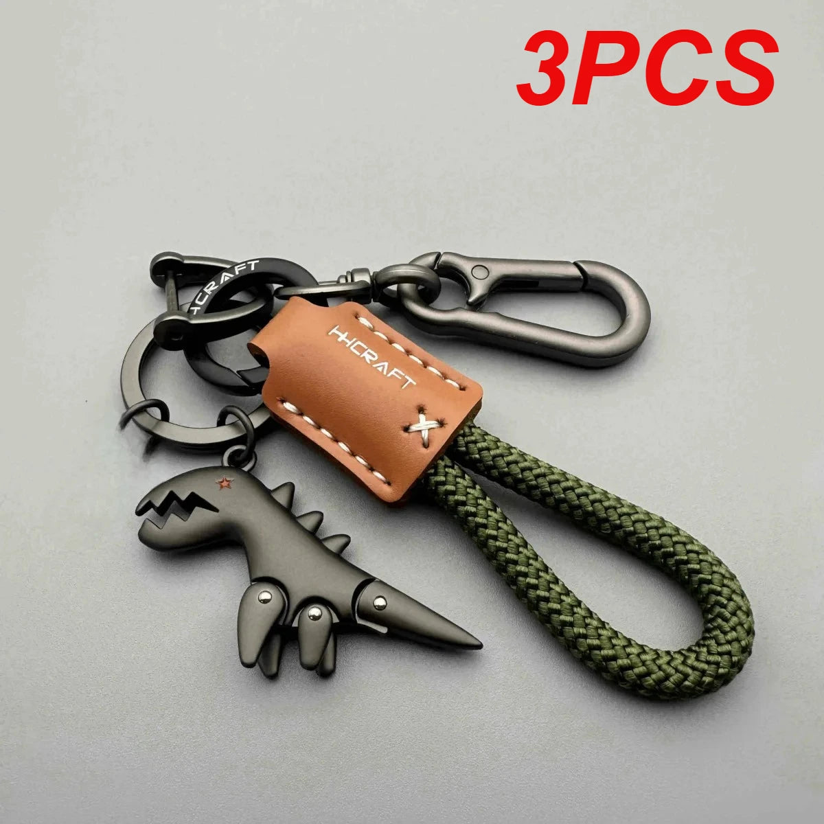 Leather Woven Keychain Metal Car Motorcycle Keyring Handbag Pendant Gift