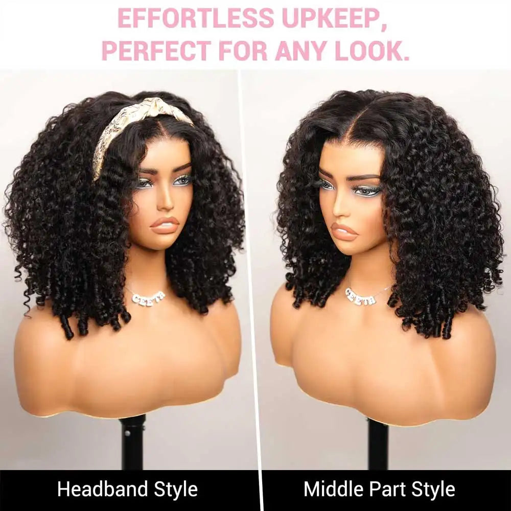 Burmese Curly Human Hair Wig – HD Lace Front Wig with Pre-Plucked Hairline