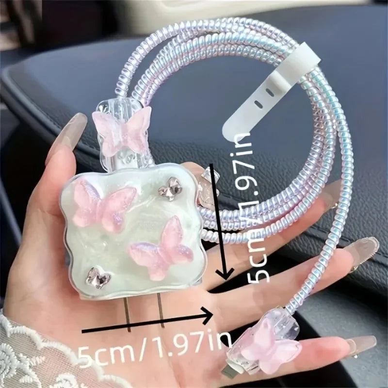 Butterfly Charger Cable Protector Case for iPhone Fast Charging Cable Winder Anti Break