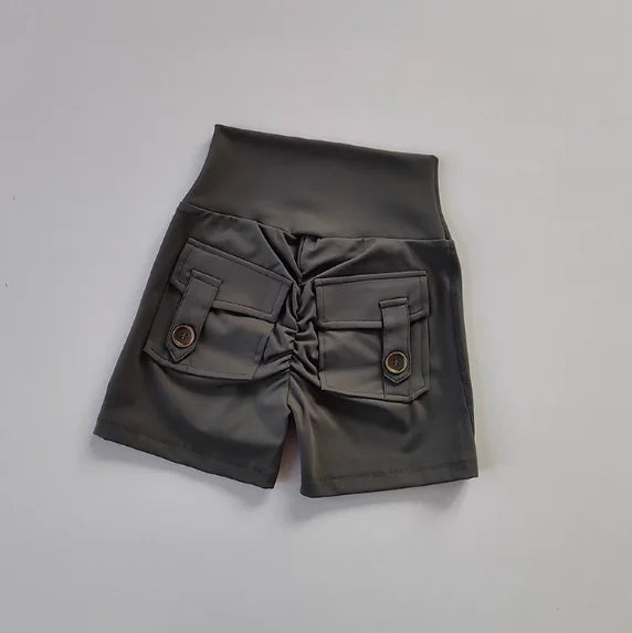 Women High Waist Seamless Fitness Shorts with Pockets