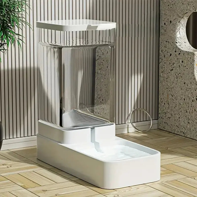 Automatic Gravity Dog Feeder and Water Dispenser Set Plastic Pet Feeding Bowl