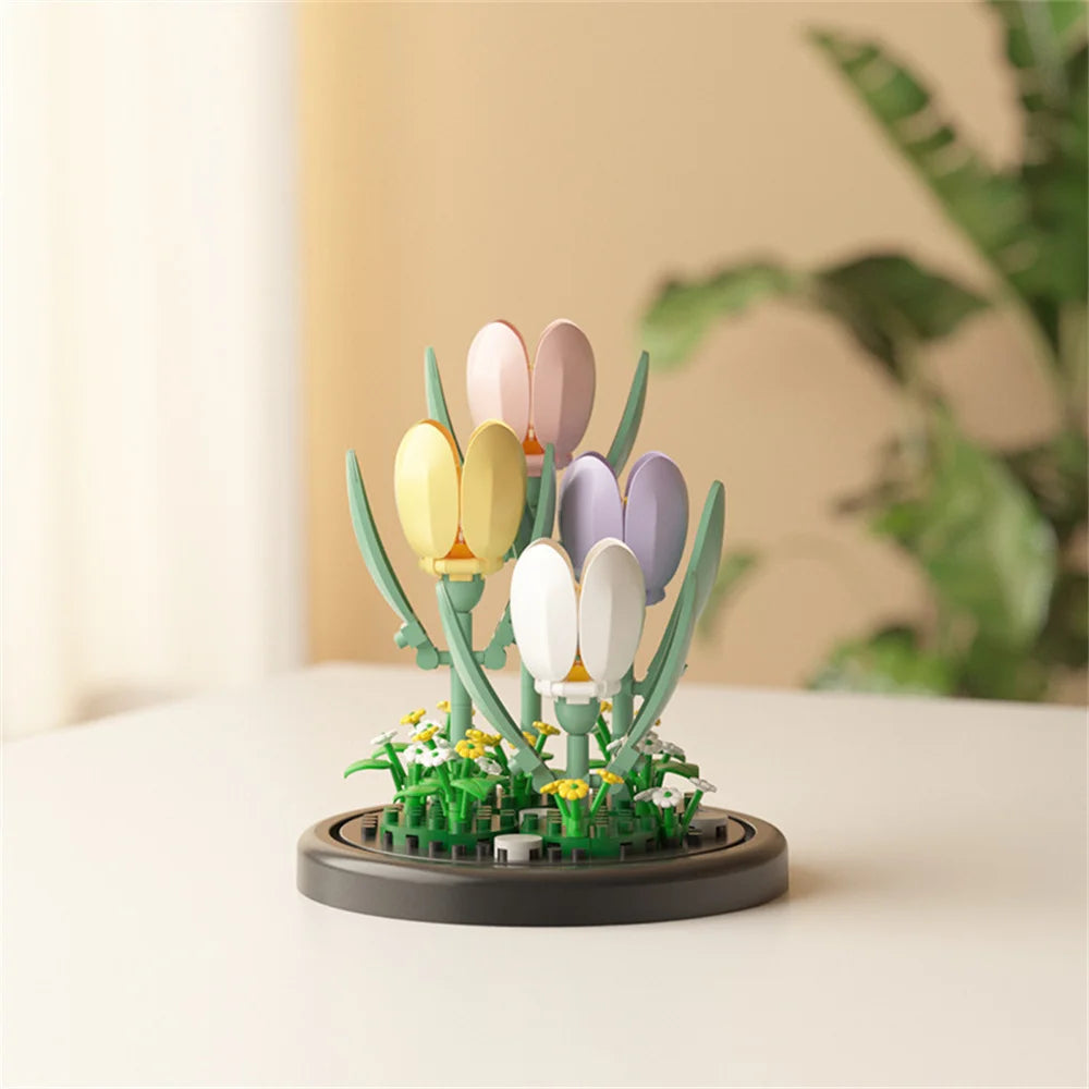 Eternal Flower Bouquet Building Blocks Bonsai Potted Plant DIY Model Toy Gift