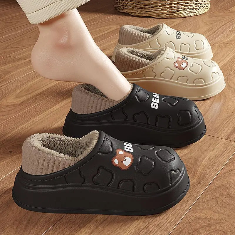 Waterproof Winter Plush Slippers for Women and Men